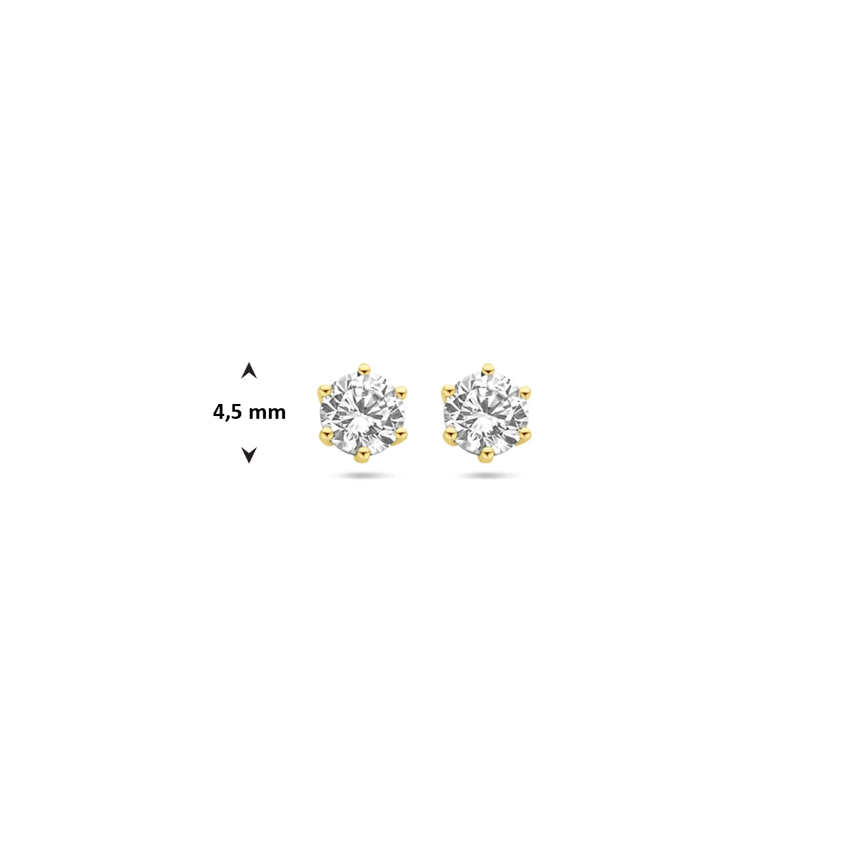 oorknoppen zirkonia 14K geelgoud