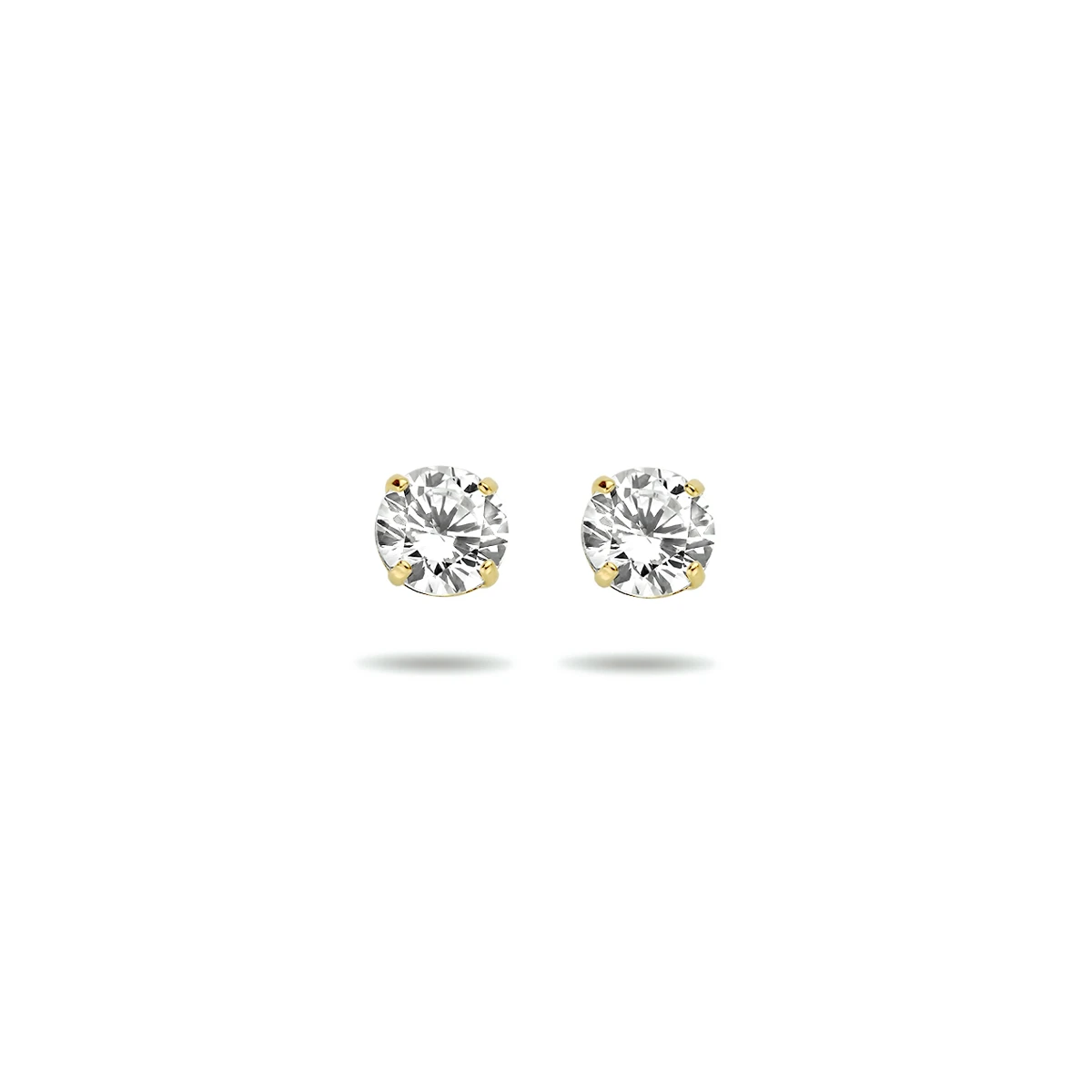 oorknoppen zirkonia 14K geelgoud