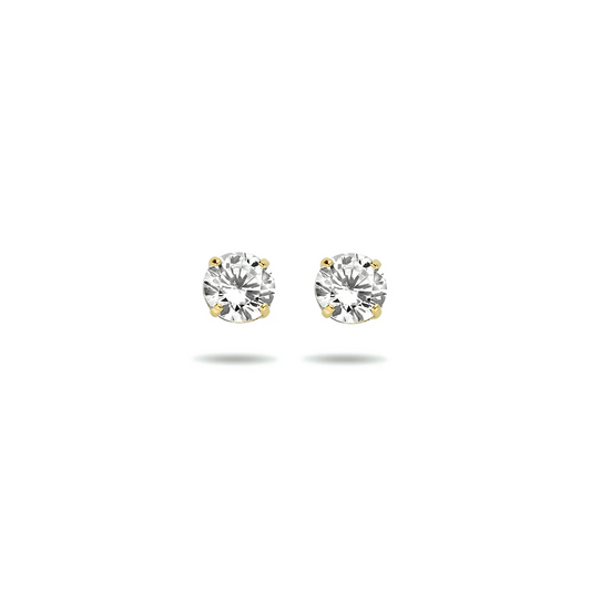 oorknoppen zirkonia 14K geelgoud