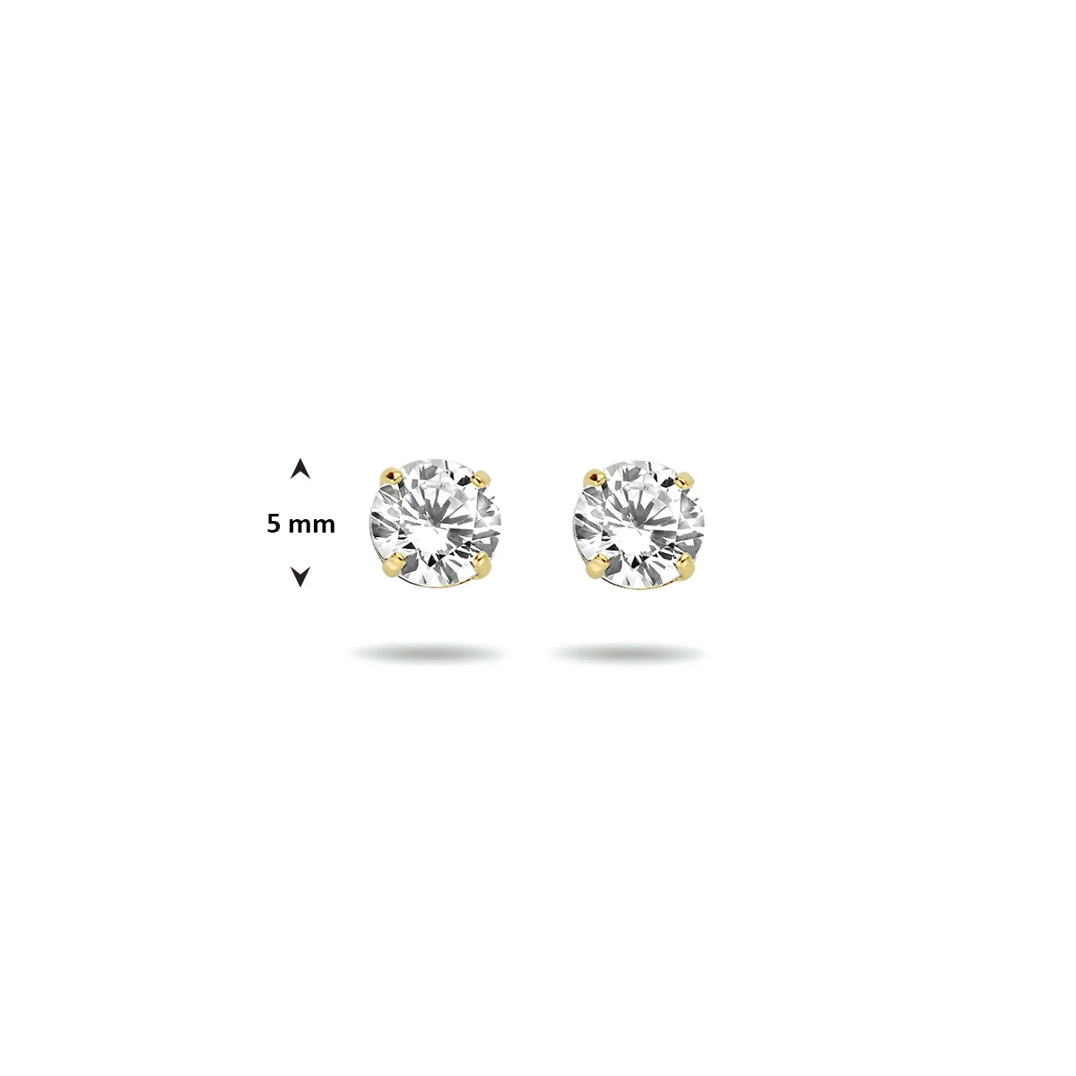 oorknoppen zirkonia 14K geelgoud