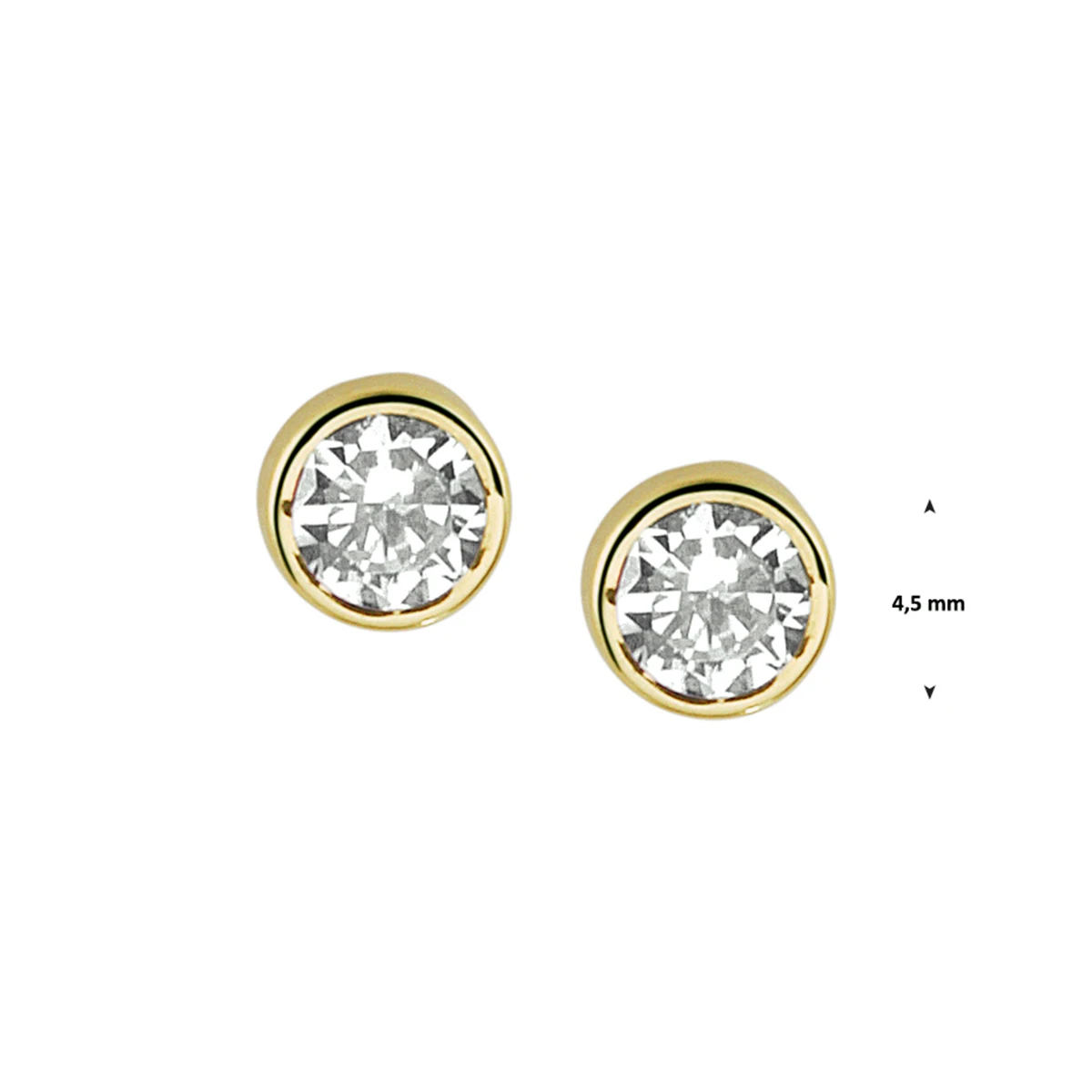 oorknoppen zirkonia 14K geelgoud