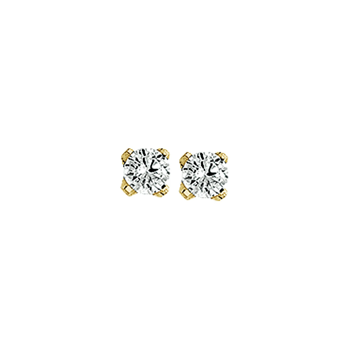 oorknoppen zirkonia 14K geelgoud
