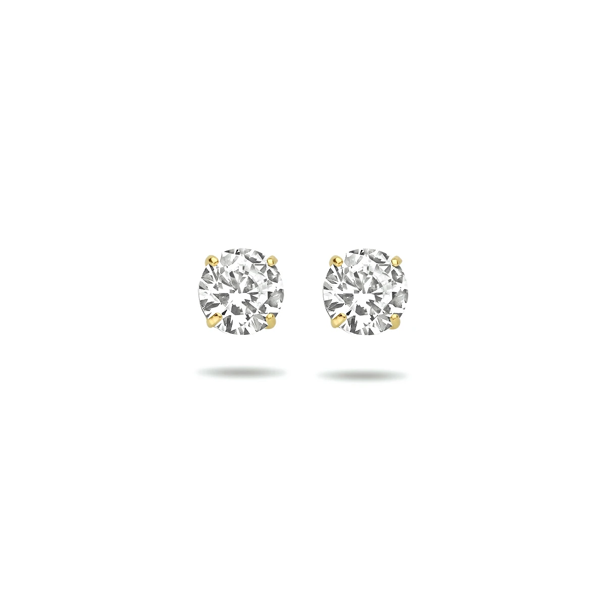 oorknoppen zirkonia 14K geelgoud