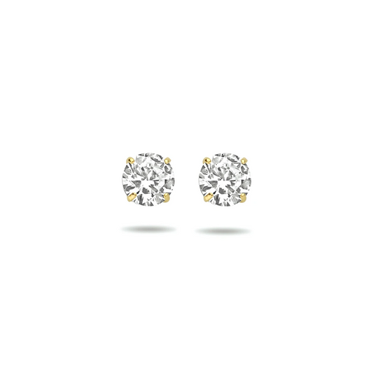 oorknoppen zirkonia 14K geelgoud