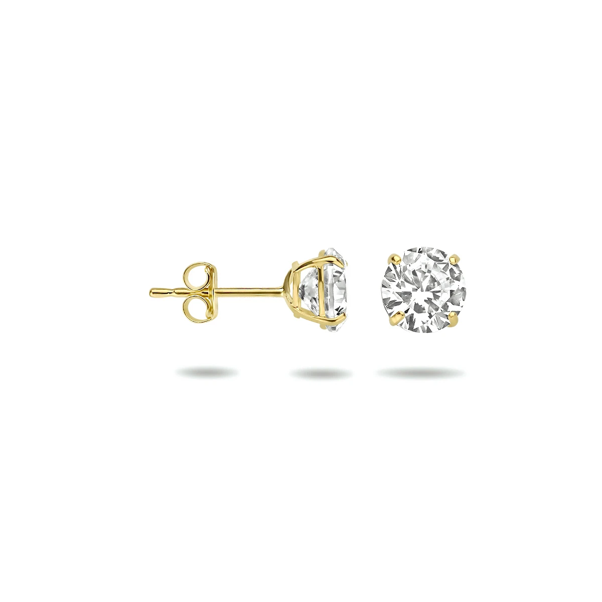 oorknoppen zirkonia 14K geelgoud