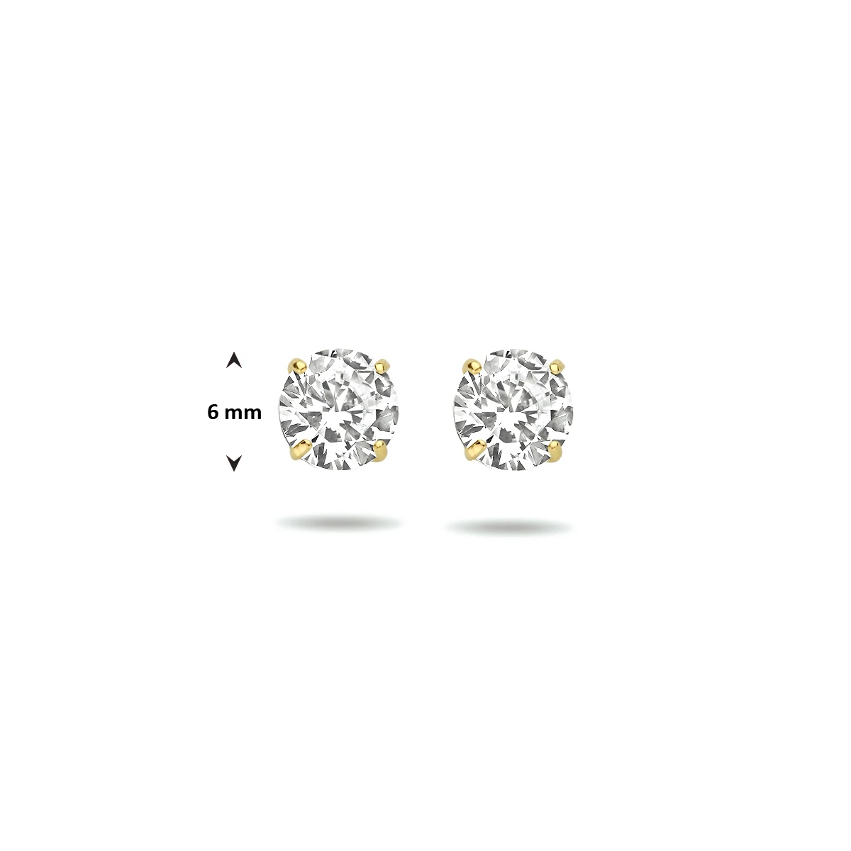 oorknoppen zirkonia 14K geelgoud