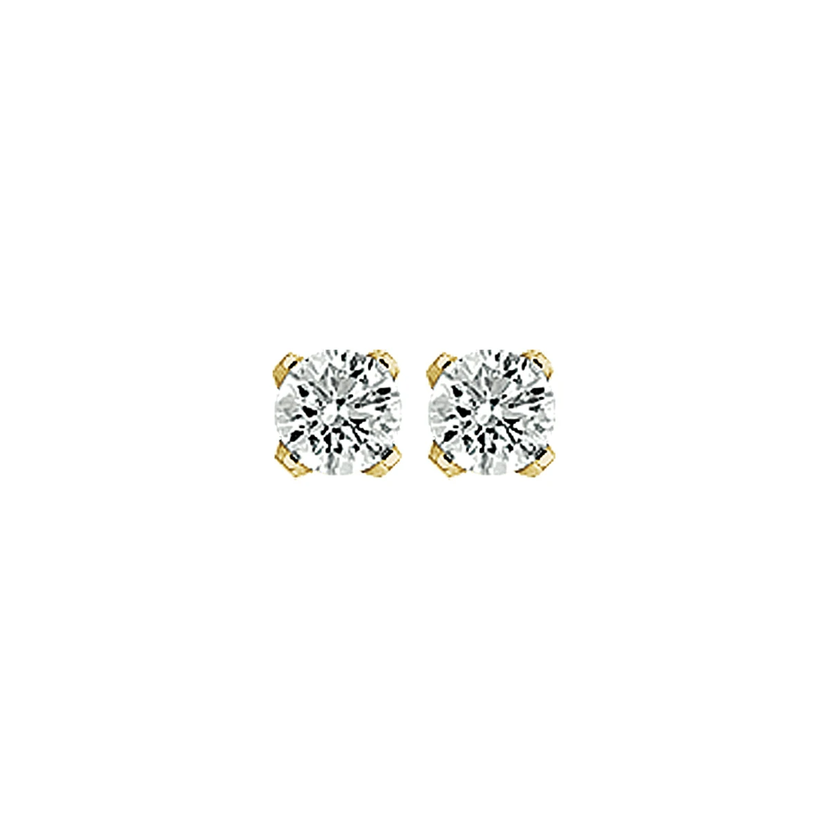 oorknoppen zirkonia 14K geelgoud