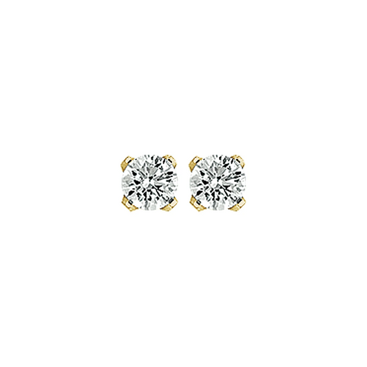 oorknoppen zirkonia 14K geelgoud