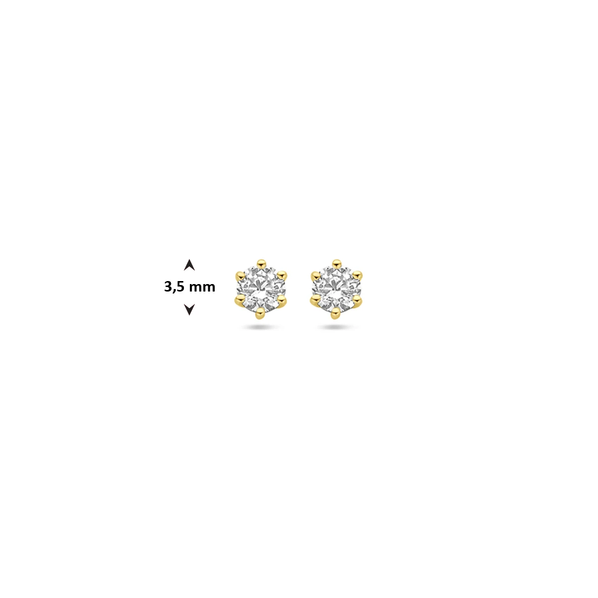 oorknoppen zirkonia 14K geelgoud
