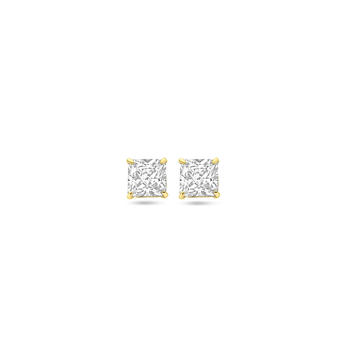 oorknoppen zirkonia 14K geelgoud