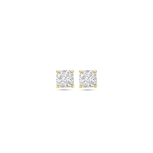 oorknoppen zirkonia 14K geelgoud