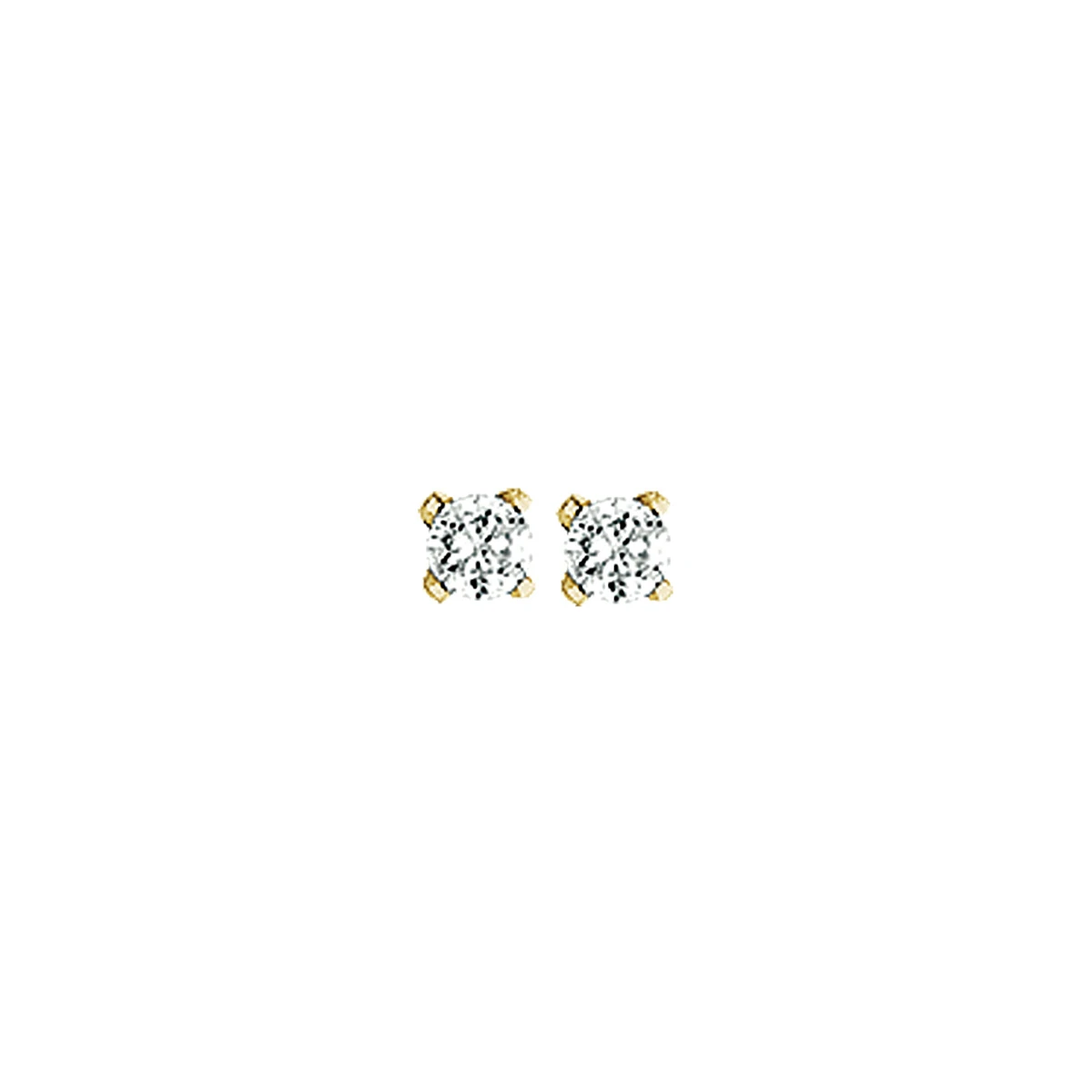oorknoppen zirkonia 14K geelgoud