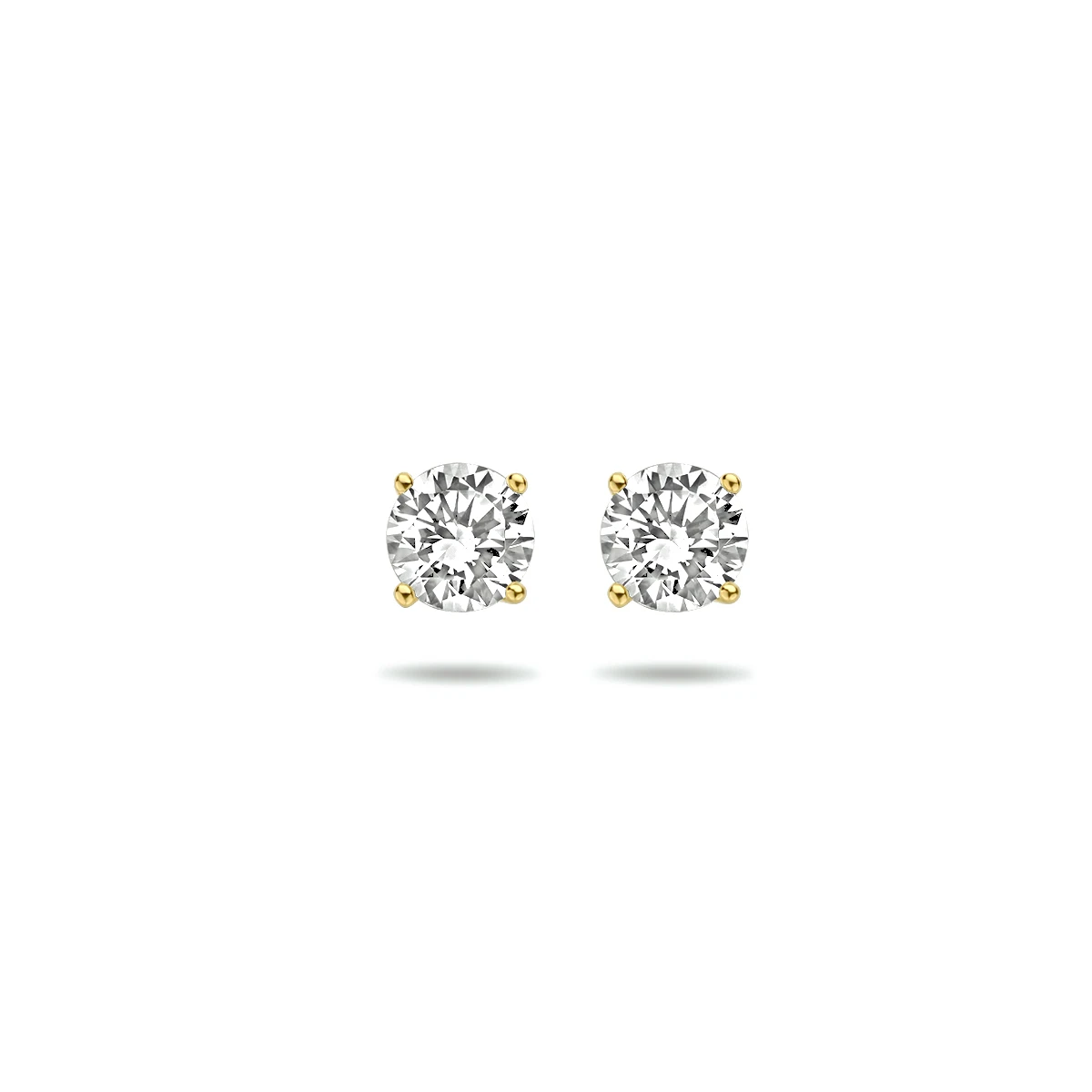 oorknoppen zirkonia 14K geelgoud