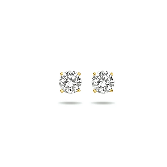 oorknoppen zirkonia 14K geelgoud