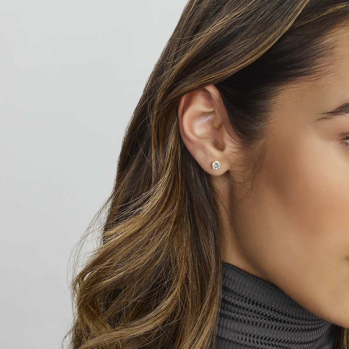oorknoppen zirkonia 14K geelgoud