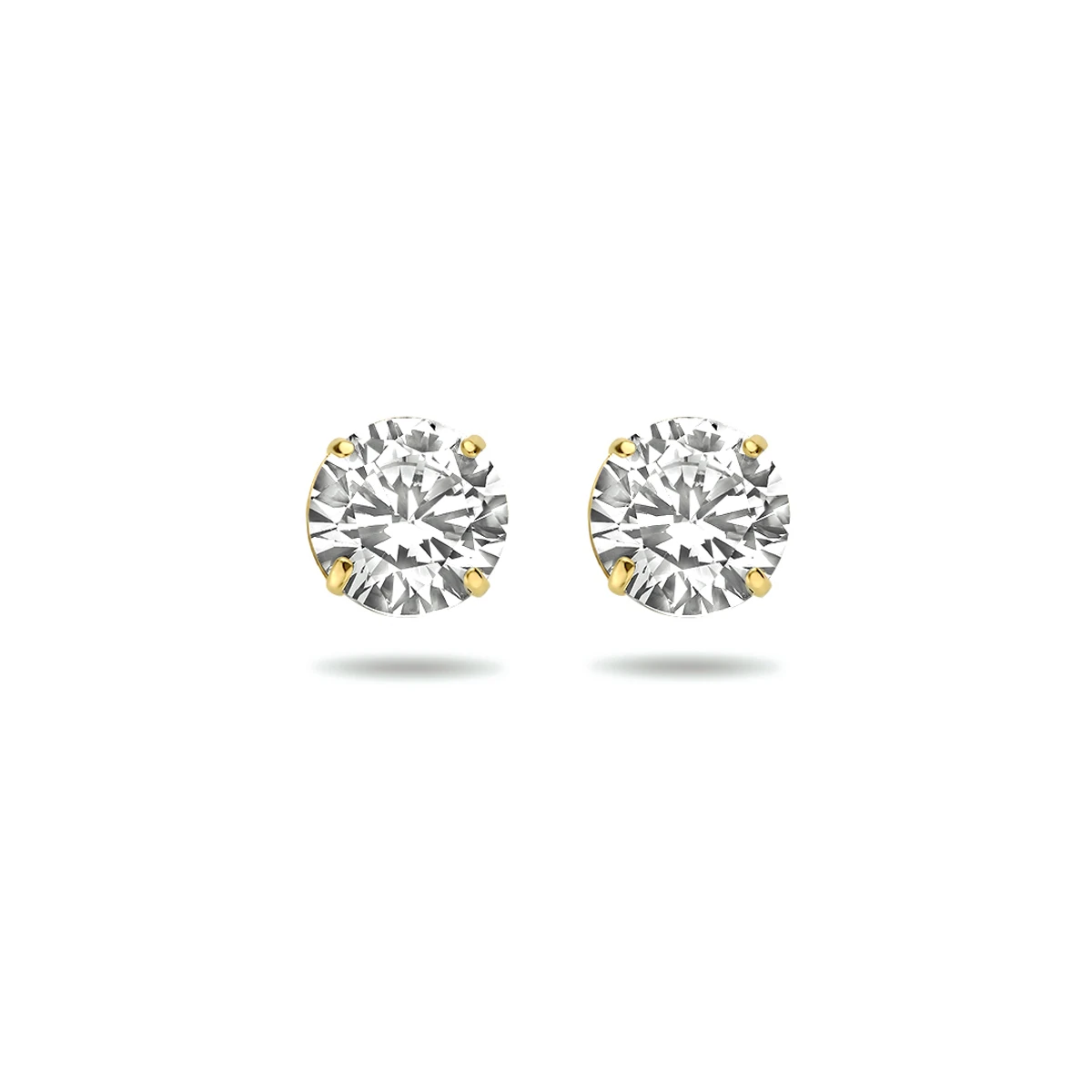 oorknoppen zirkonia 14K geelgoud