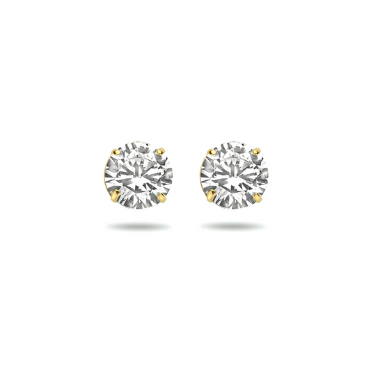 oorknoppen zirkonia 14K geelgoud
