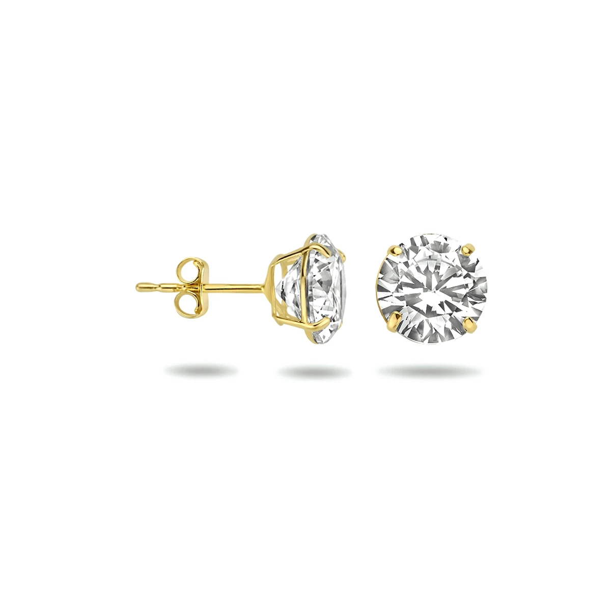 oorknoppen zirkonia 14K geelgoud