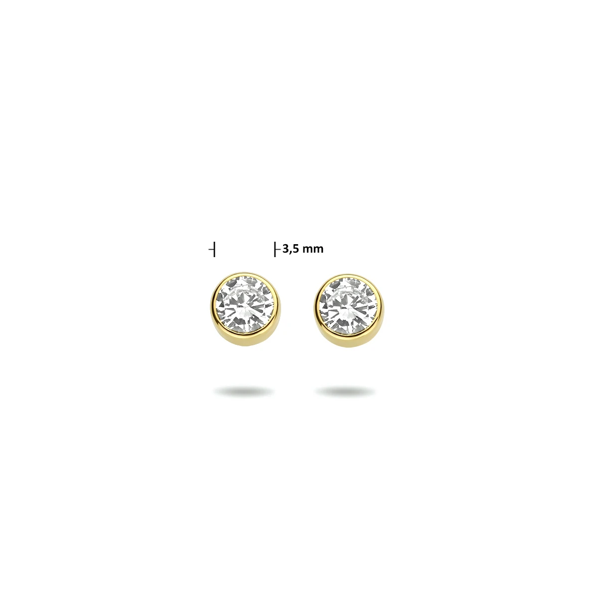 oorknoppen zirkonia 14K geelgoud