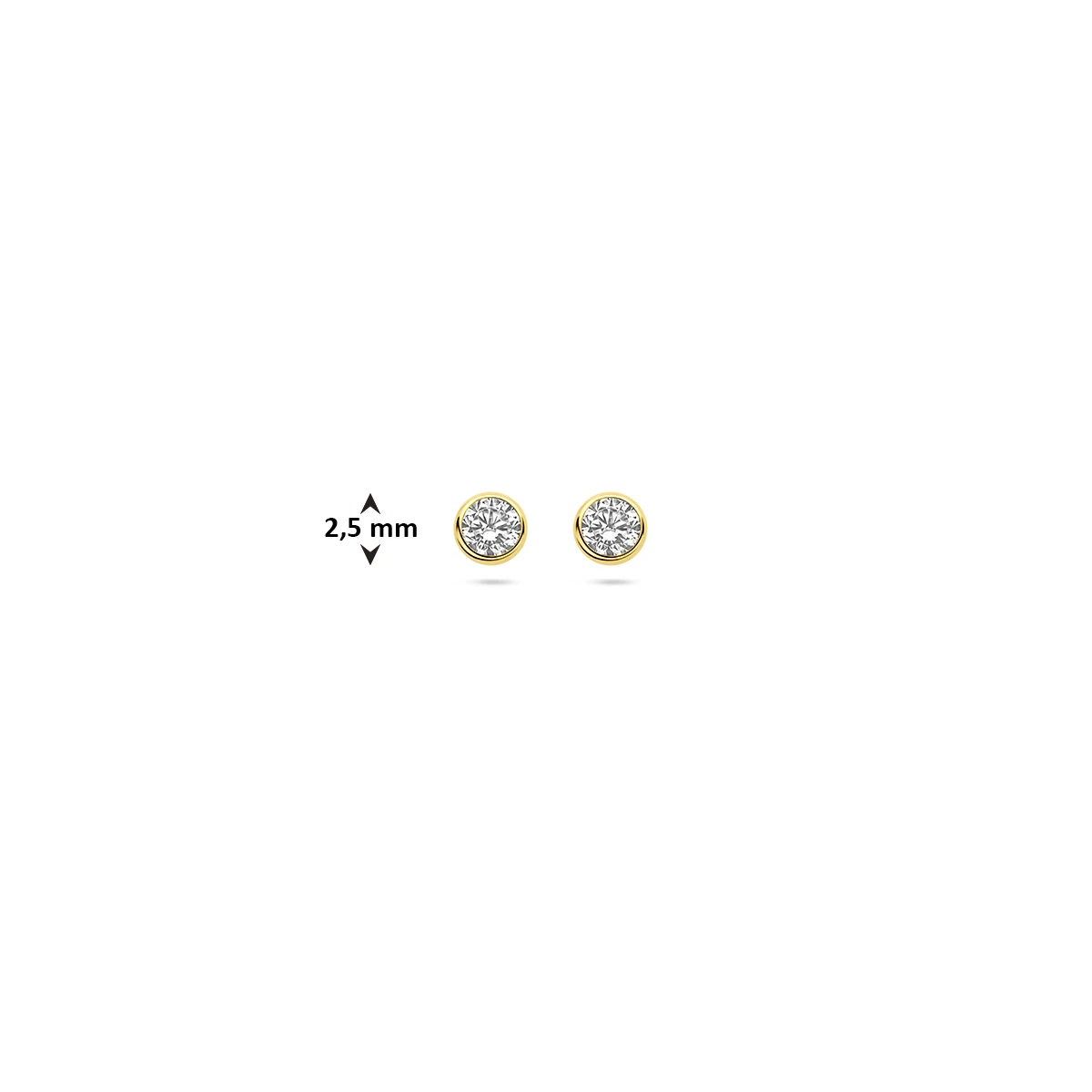 oorknoppen zirkonia 14K geelgoud