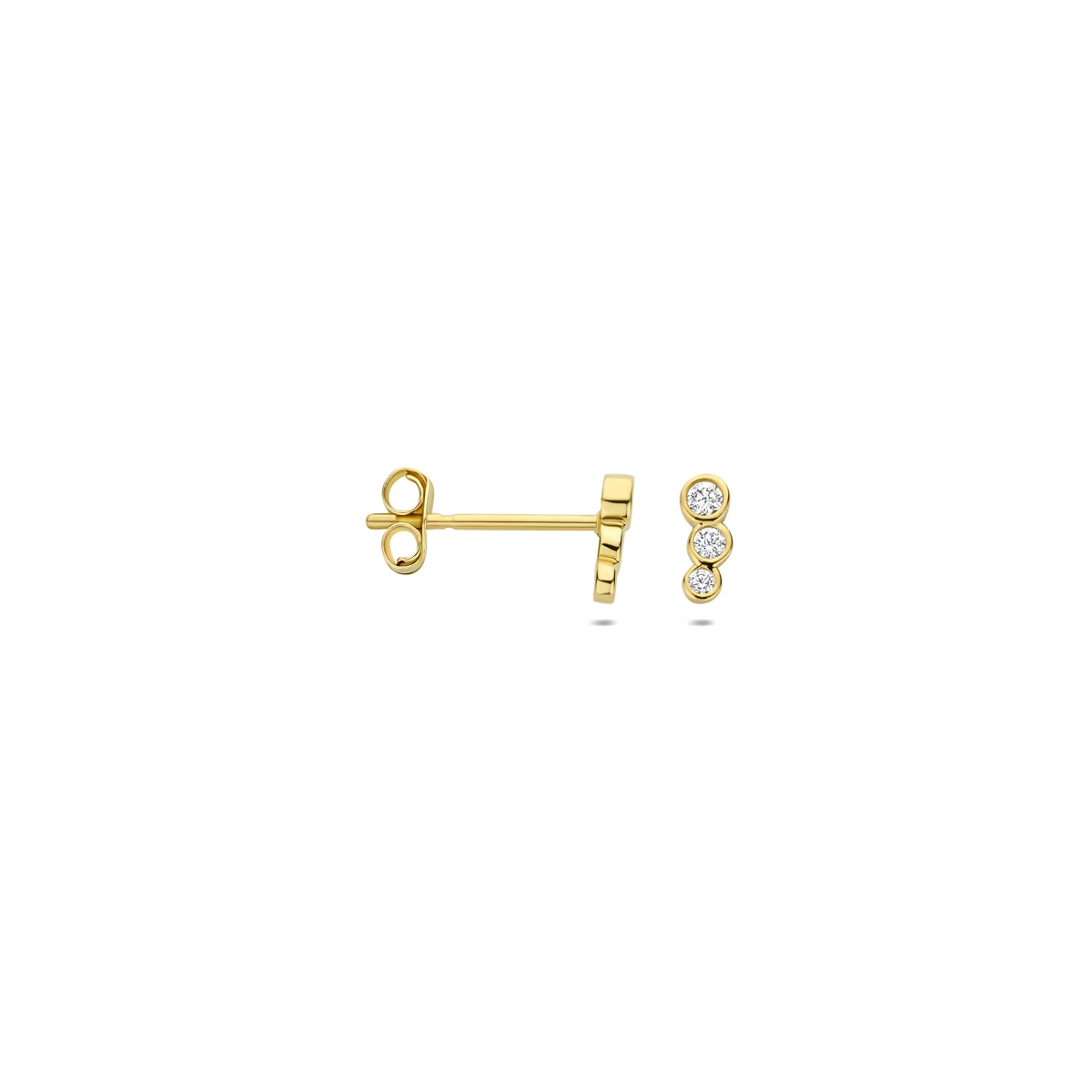 oorknoppen zirkonia 14K geelgoud