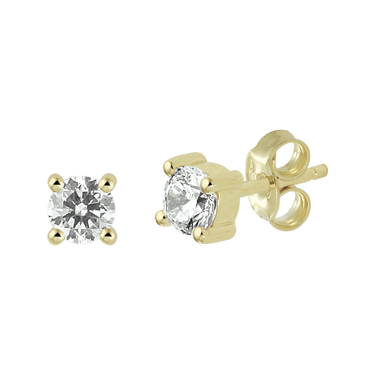 oorknoppen zirkonia 14K geelgoud