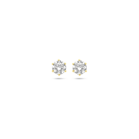 oorknoppen zirkonia 14K geelgoud