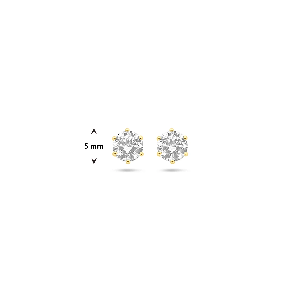 oorknoppen zirkonia 14K geelgoud