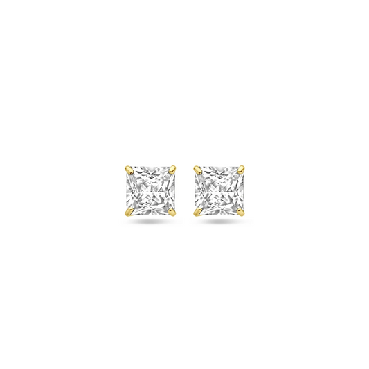 oorknoppen zirkonia 14K geelgoud