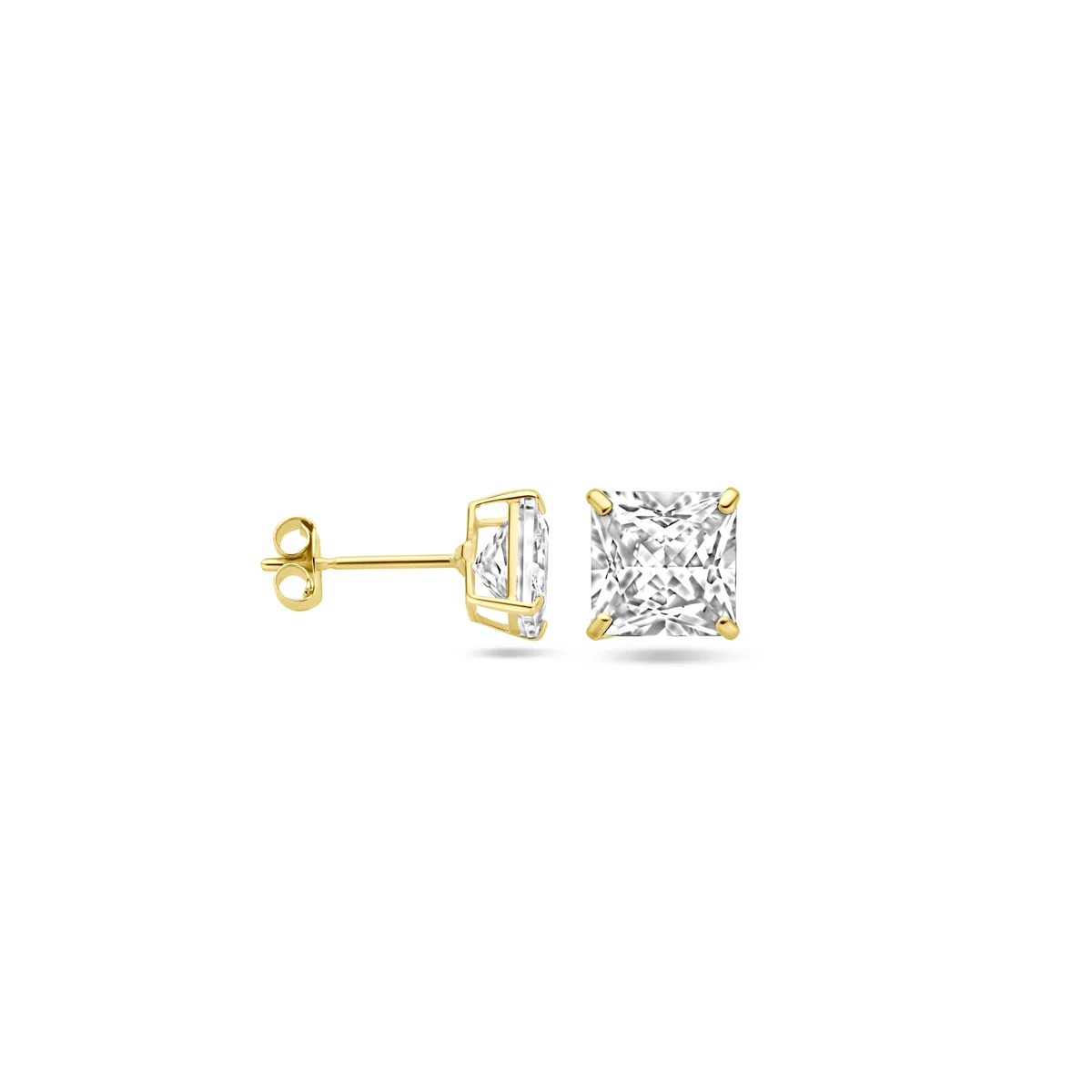 oorknoppen zirkonia 14K geelgoud