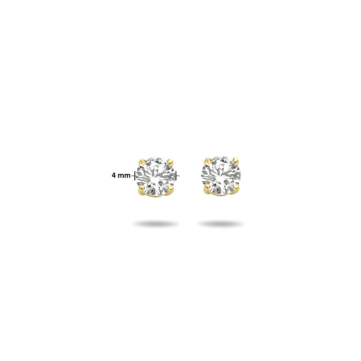 oorknoppen zirkonia 14K geelgoud