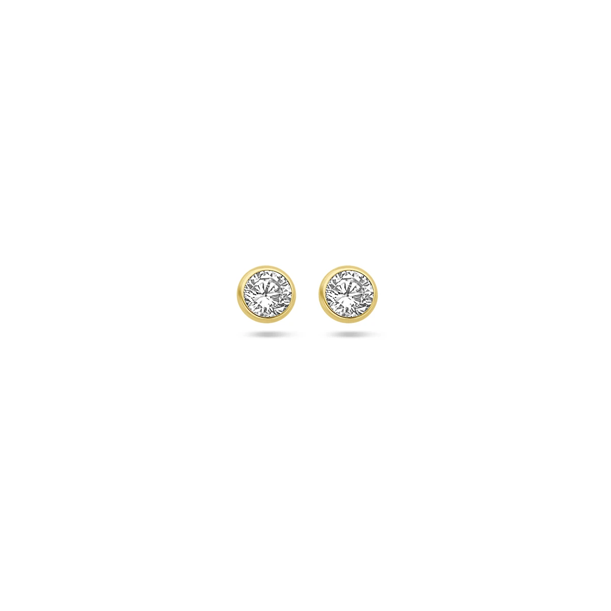 oorknoppen zirkonia 14K geelgoud