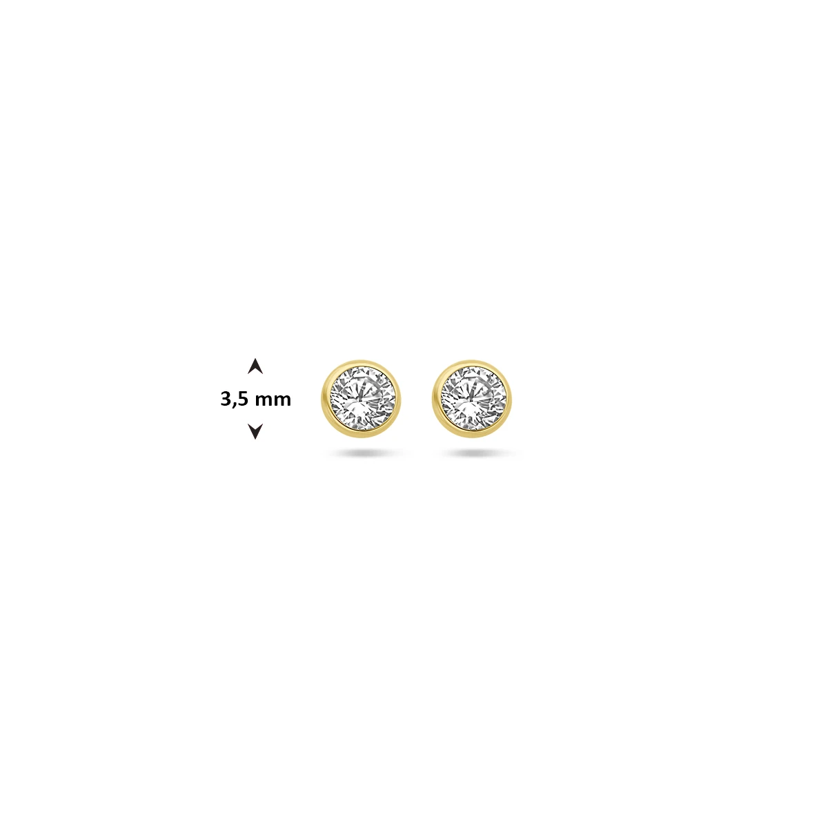 oorknoppen zirkonia 14K geelgoud