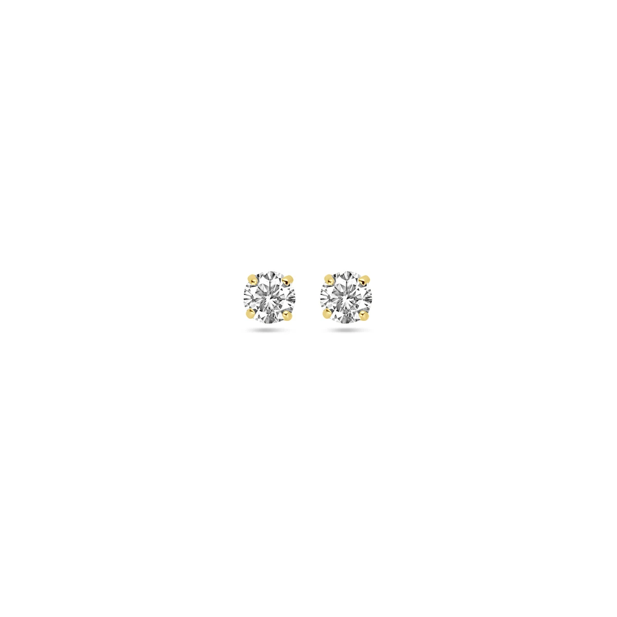 oorknoppen zirkonia 14K geelgoud