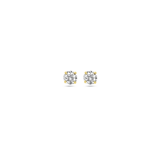 oorknoppen zirkonia 14K geelgoud