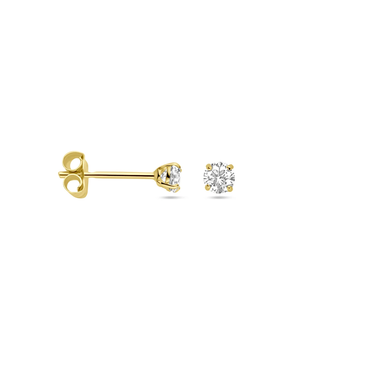 oorknoppen zirkonia 14K geelgoud