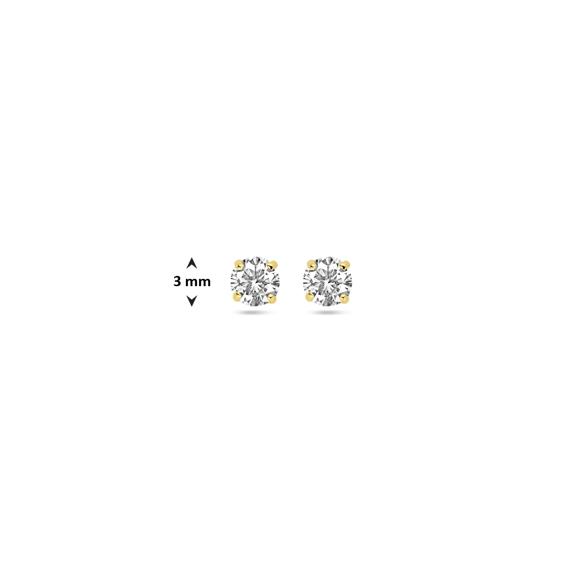 oorknoppen zirkonia 14K geelgoud