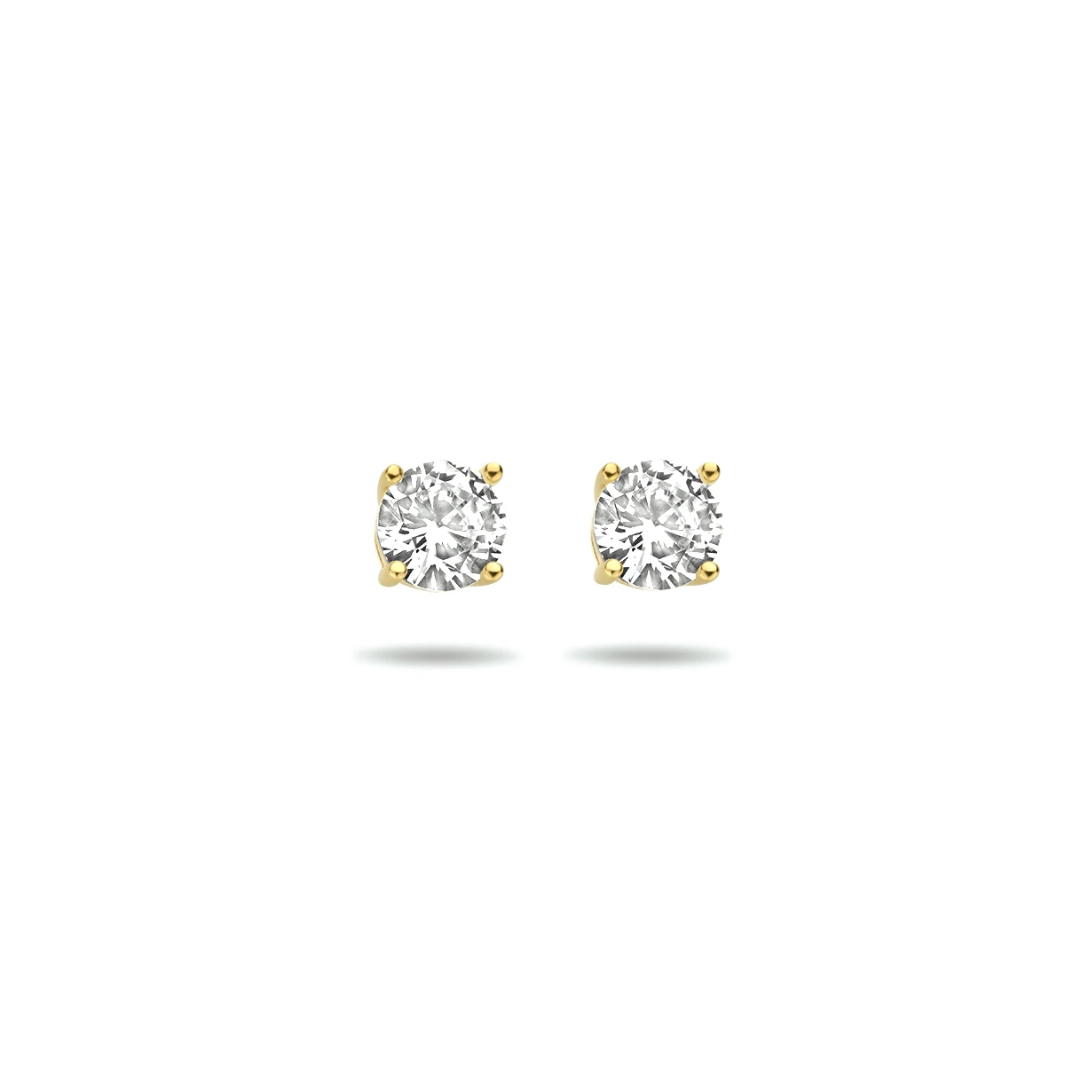 oorknoppen zirkonia 14K geelgoud