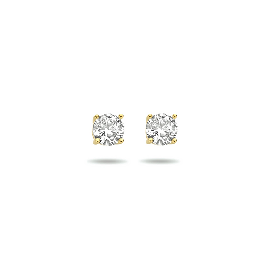 oorknoppen zirkonia 14K geelgoud
