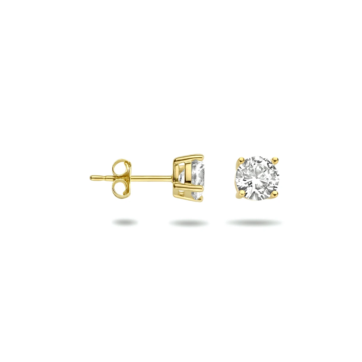 oorknoppen zirkonia 14K geelgoud