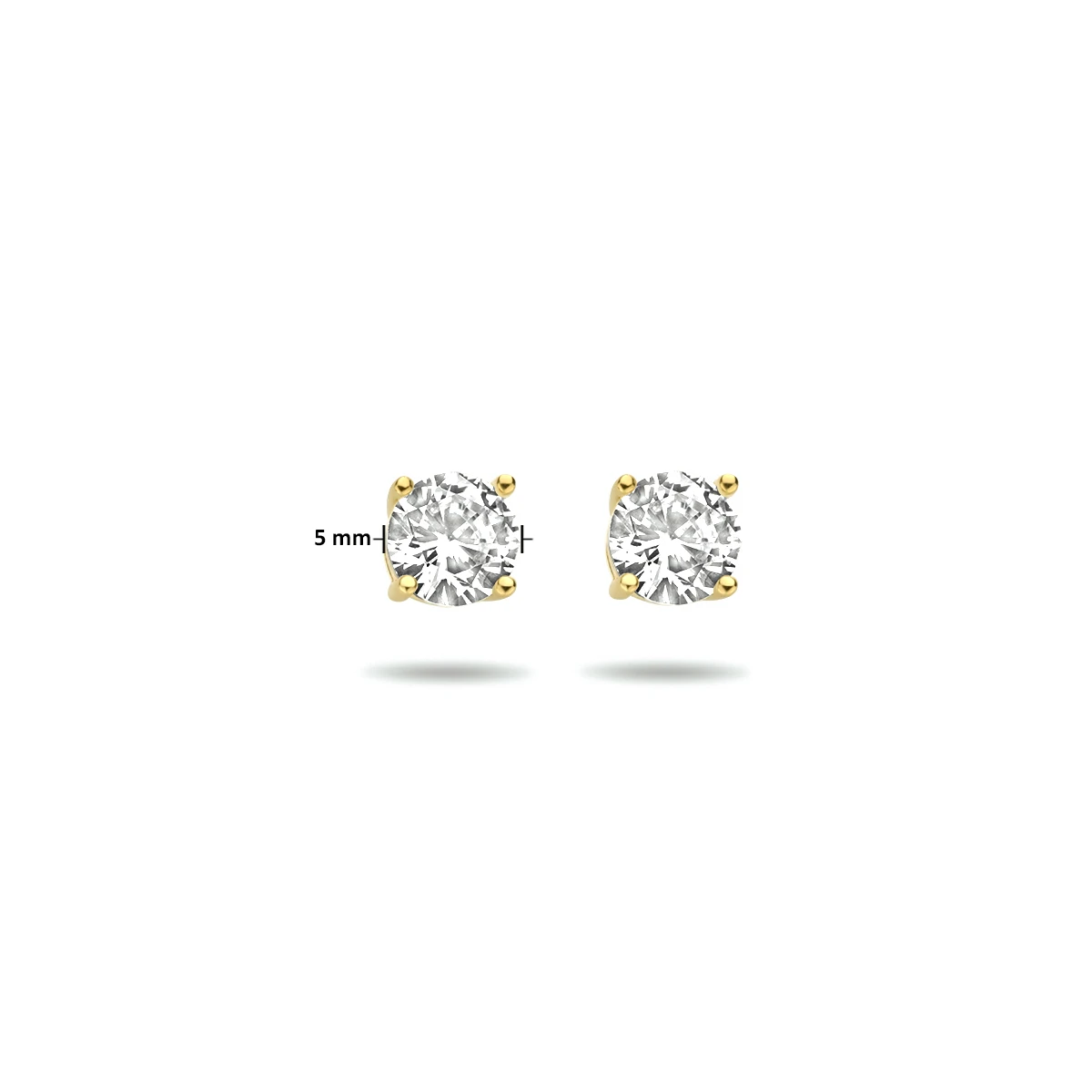 oorknoppen zirkonia 14K geelgoud