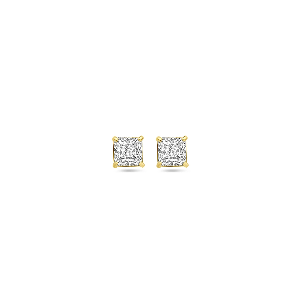 oorknoppen zirkonia 14K geelgoud