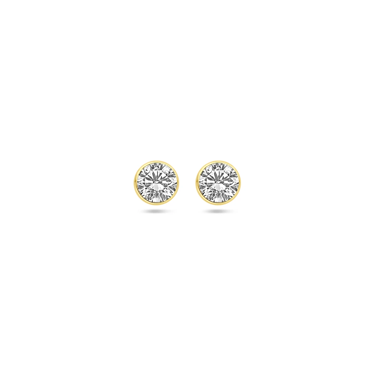 oorknoppen zirkonia 14K geelgoud