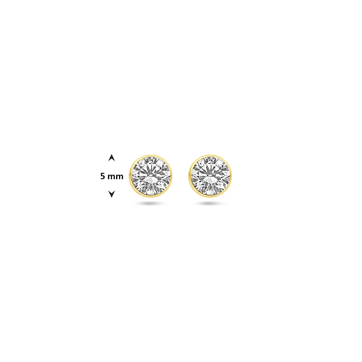 oorknoppen zirkonia 14K geelgoud