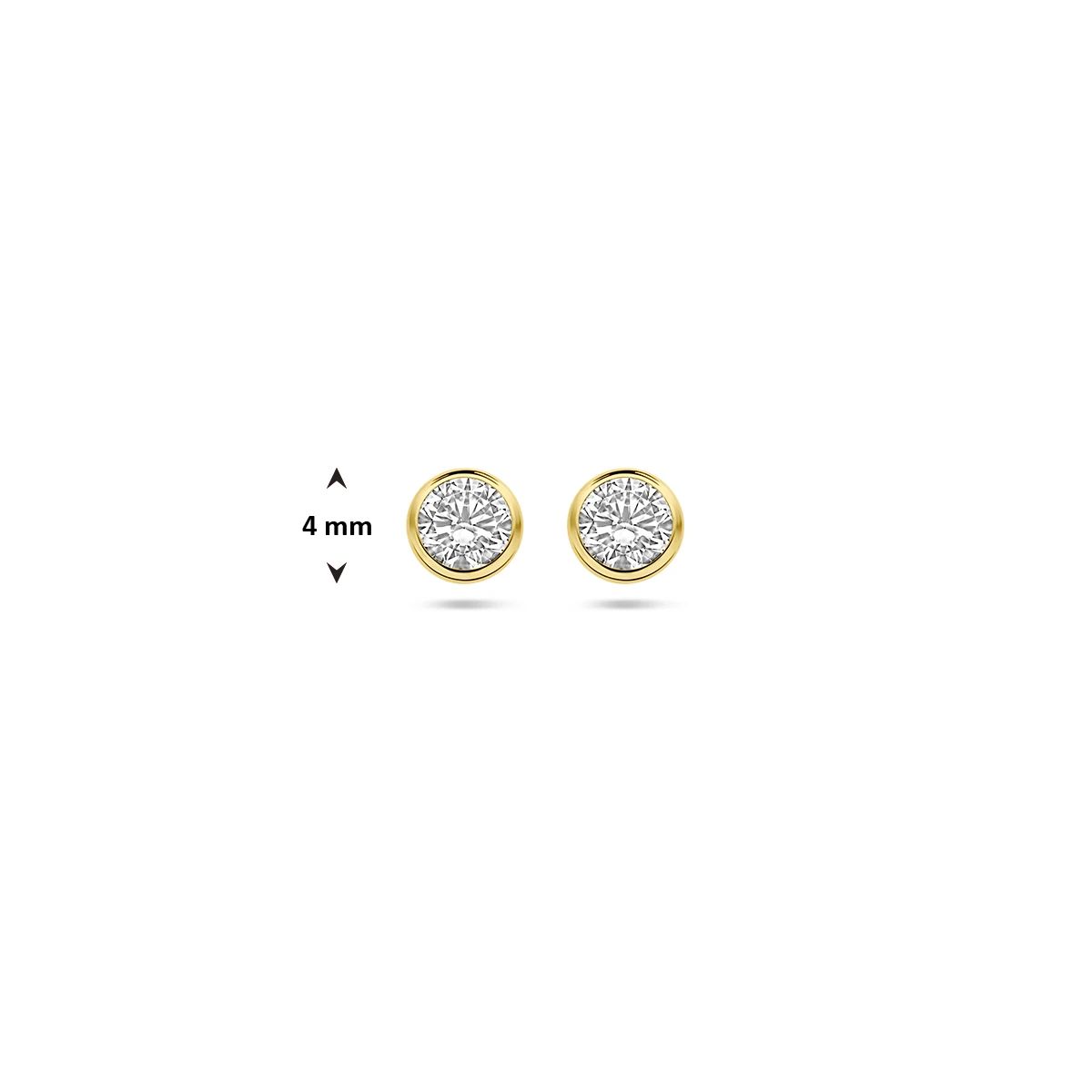 oorknoppen zirkonia 14K geelgoud