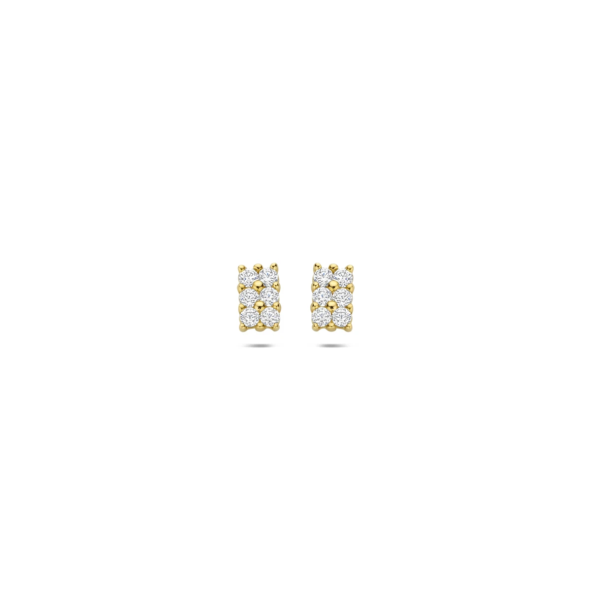 oorknoppen zirkonia 14K geelgoud