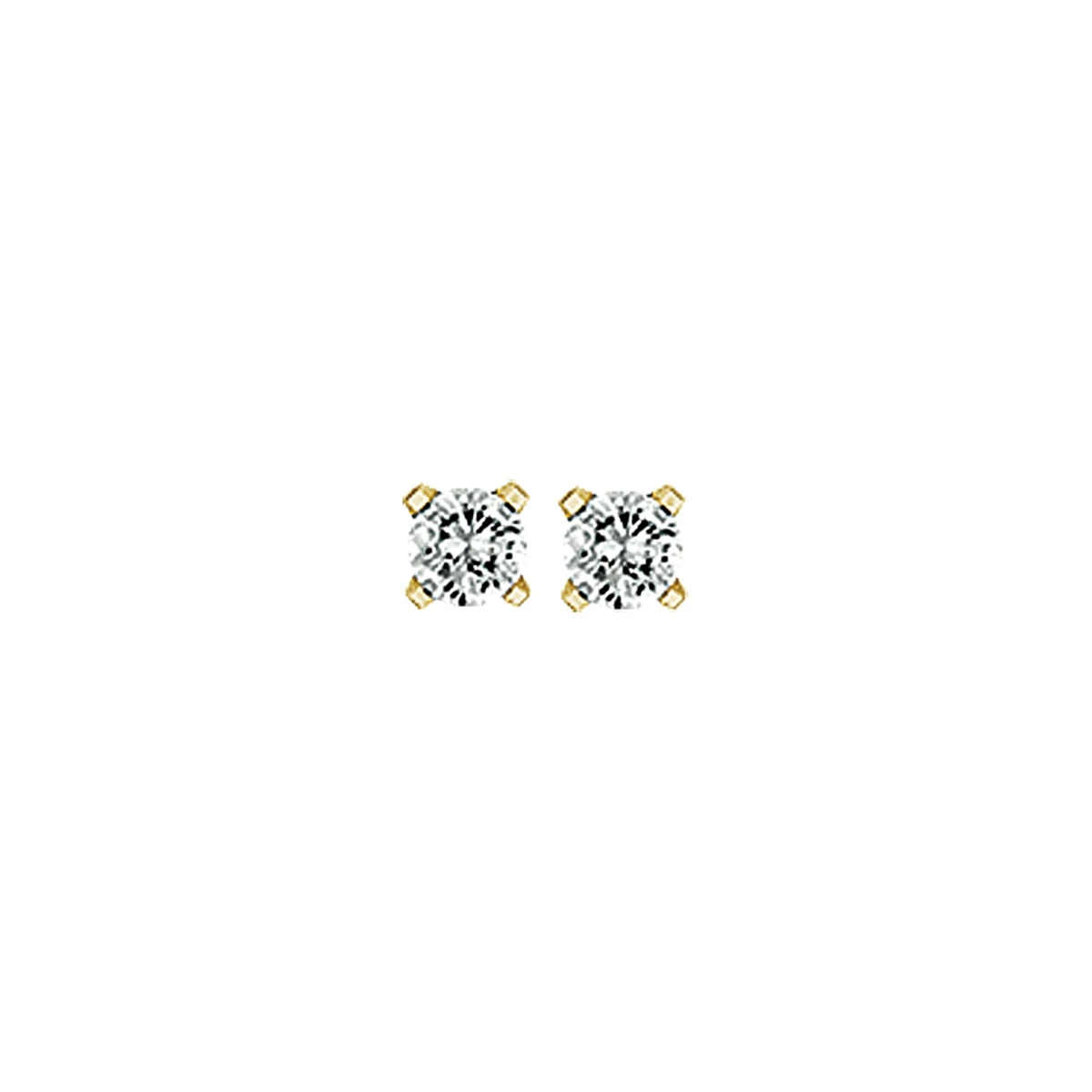 oorknoppen zirkonia 14K geelgoud