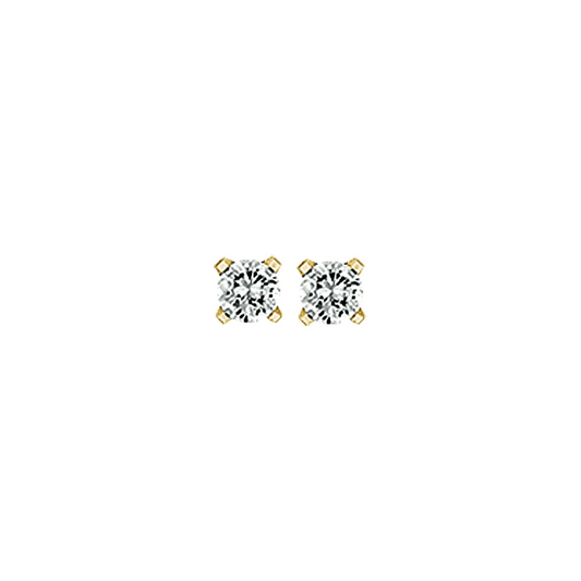 oorknoppen zirkonia 14K geelgoud
