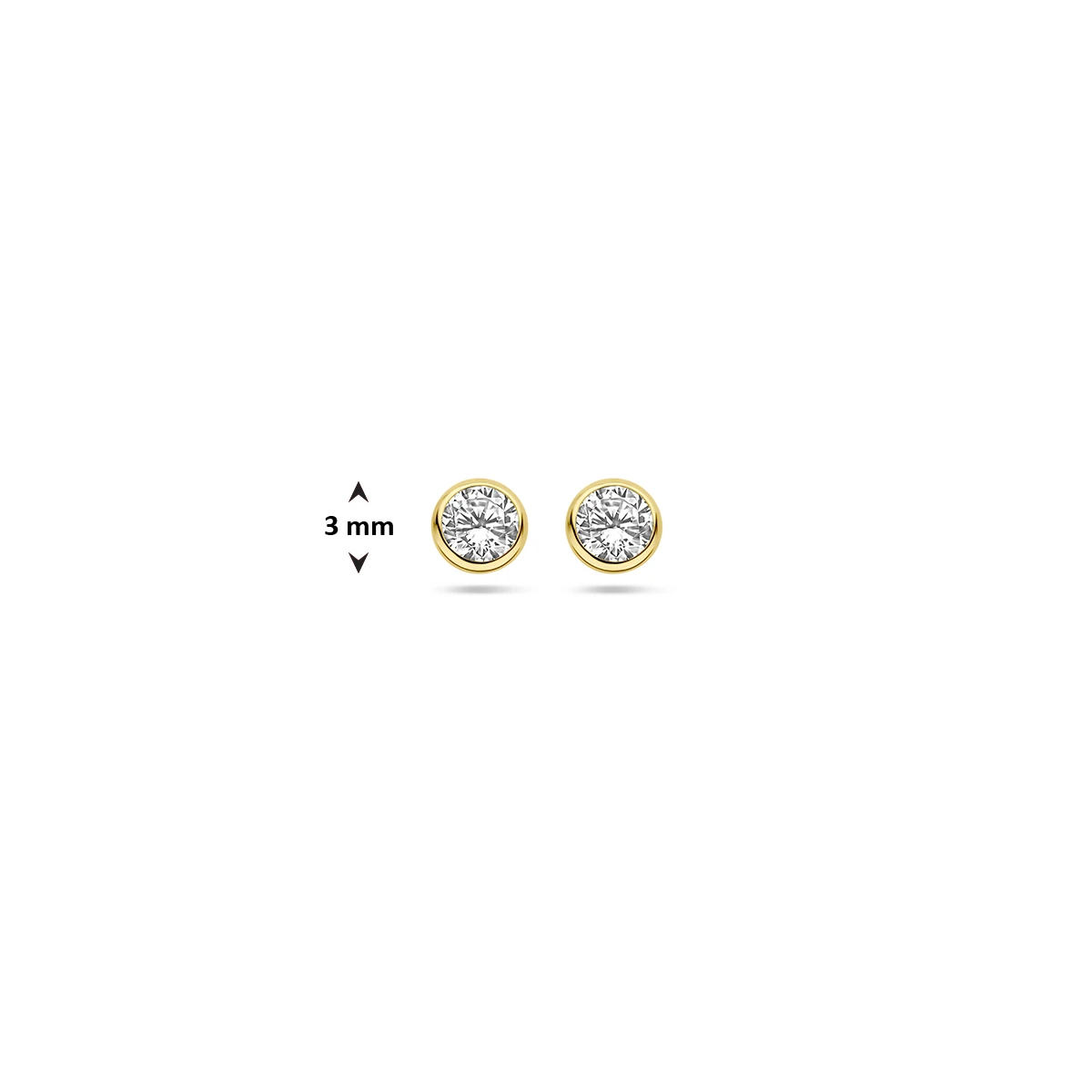 oorknoppen zirkonia 14K geelgoud