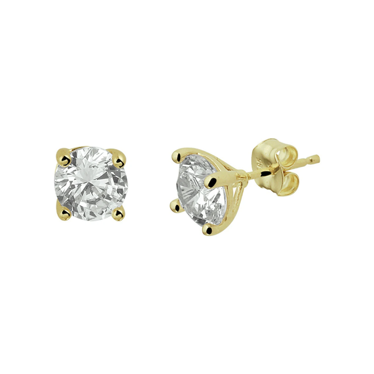 oorknoppen zirkonia 14K geelgoud